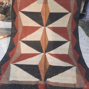 Alfombra Kilim de lana de yute indio Vintage moderna hecha a mano, alfombra tradicional con mechones y juego de alfombrillas para comedor y habitaciones de niños - Product Image 1