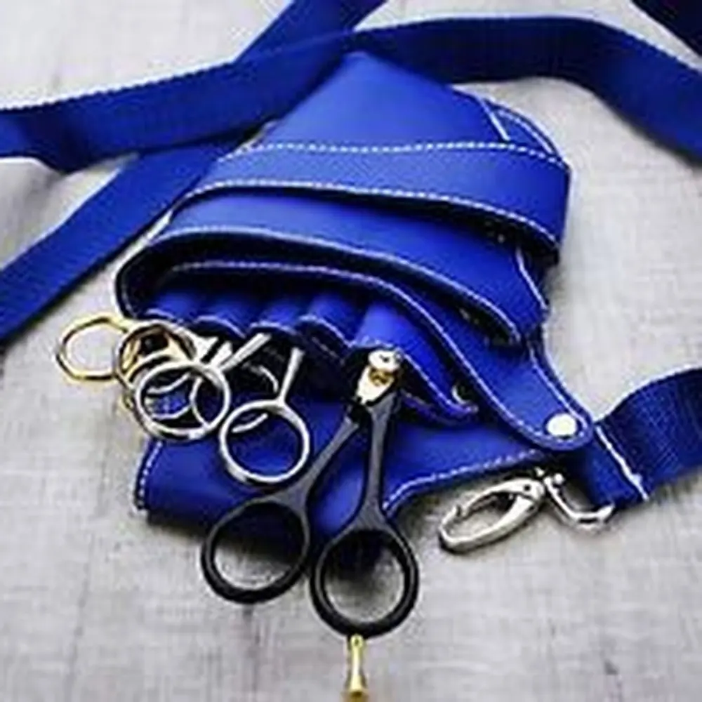 BLUE BARBER/SALOON HAIRDRESSING SCISSOR AND COMB HOLSTER WAIST POUCH/BAG