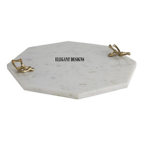 Bandeja de servicio de mármol, Plato decorativo de servicio, elegante y lujoso, indio, oferta - Product Image 6
