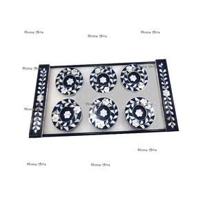 Plateau de service de taille et de forme personnalisées, plateau de service en acrylique et nacre de conception fantastique en Inde - Product Image 1