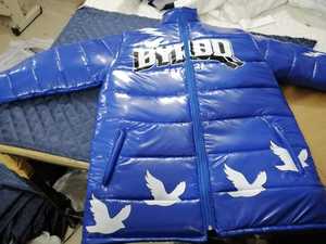 Customizable Men's Blue Puffer <b>Jacket</b> Full Sleeve Stand Collar Washed Technique Plus Size <b>Winter</b> Season Warm Clothing - Product Image 3