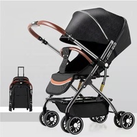 Landau pour nouveau-né Poussette de luxe bidirectionnelle 360 Rotation Trolley Voyage Pas cher Poussette pour bébé