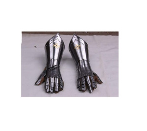 Guantelets medievales SCA Armor Steel, guanteletes con acabado plateado, envío Exp - Product Image 6
