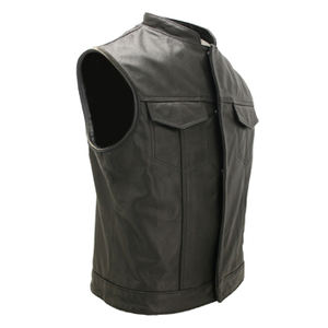CUSTOM <b>MEN'S</b> MOTORBIKE REAL LEATHER FULL GRAIN CUT WAISTCOAT <b>VEST</b> BIKER GILET <b>VEST</b> JACKET MADE FROM HIGH QUALITY FABRIC - Product Image 1