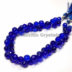 <b>Blue</b> Sapphire Quartz Faceted Onion Briolettes <b>Beads</b> at Low Price - Product Image 1