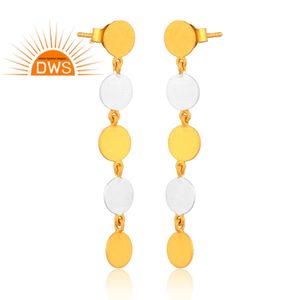 Dernier design 2026 – Boucles d'oreilles pendantes bicolores faites à la main pour femmes – Fabricant de bijoux de mode - Product Image 2