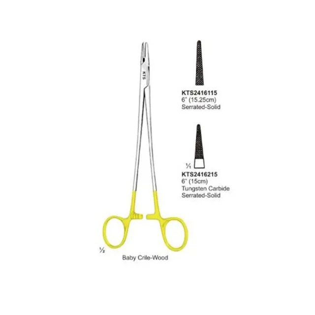 Surgical Instruments Needle Holders & Passers Needle Holders Crile-Wood Needle Holder Ratcheted Finger Ring Handles.
