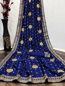 Saree-blusa bordada de seda para mujer, ropa de fiesta femenina, de color marrón, el mejor, venta al por mayor - Product Image 2