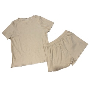 Top corto de algodón para mujer, conjunto de dos piezas de pantalones cortos de sudor personalizados, Top de alta calidad de fabricante, venta al por mayor, verano 2022 - Product Image 3