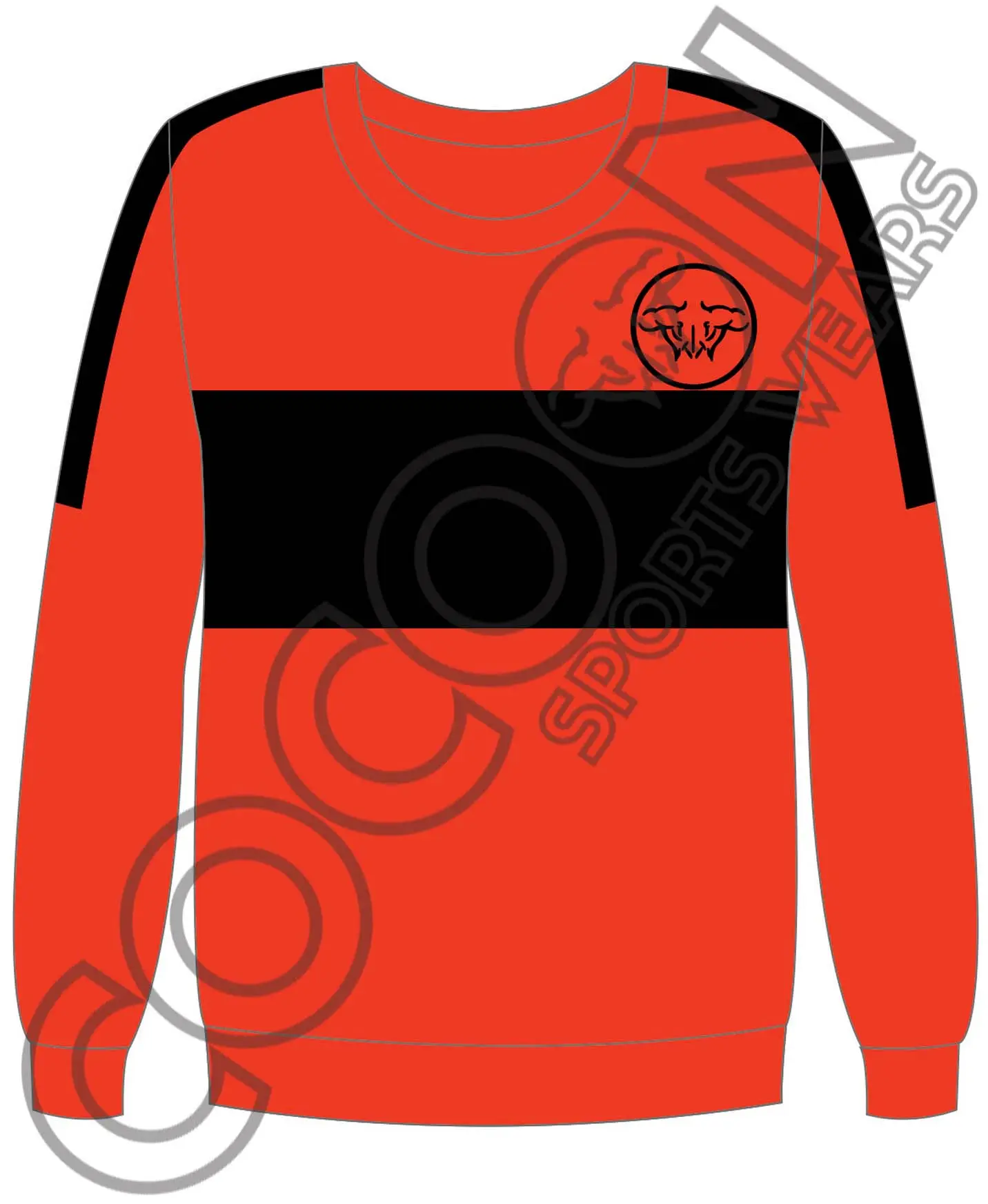 Sublimierte Fitness tragen Winter anzug Orange mit schwarzen Modest reifen OEM Logo Winter Special Sweat Shirts