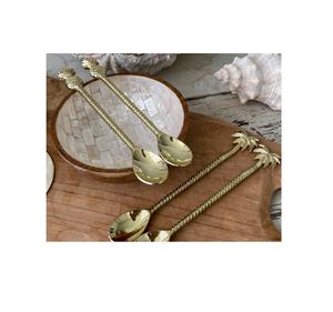 Cuillères Couverts en laiton Fête de mariage Ustensile doré Design Pièce Ananas Poignée Design Couverts et cuillères à vendre - Product Image 3