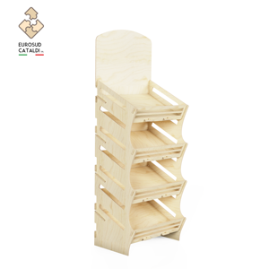 Miglior espositore in legno produzione EUROSUD Made in Italy betulla altezza 190 cm per negozi e supermercati - Product Image 1