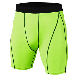Shorts de gym avec logo personnalisé pour hommes, pantalons de compression à double maille pour la course à pied, les sports, shorts taille moyenne, vente en gros - Product Image 2