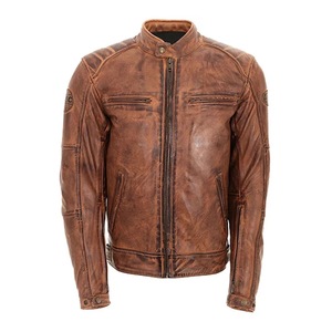 Blouson d'hiver en cuir col montant, de style Vintage, à la mode pour hommes, - Product Image 4