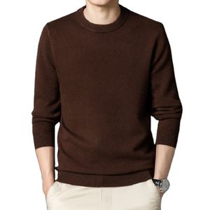 Pull à col rond confortable pour homme, 100% coton, tissu tricoté doux, manches longues, design décontracté, chaud et respirant pour l'hiver - Product Image 4