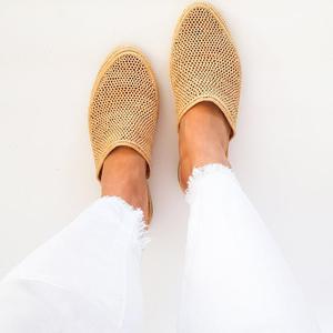 Raffia <b>Shoes</b> Handmade slippers Summer Mules Moroccan <b>Shoes</b> Raphia Flats Babouch Handmade Creations - Product Image 1