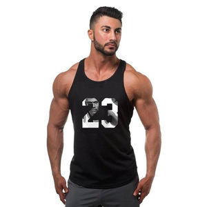 Camiseta de gimnasio de talla grande personalizada de alta calidad para hombre, camiseta sin mangas de punto transpirable para correr, Fitness, informal, servicios OEM disponibles - Product Image 1