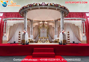 Decoración de Mandap para Bodas Manavarai, Escenario Tradicional para Bodas Tamilas, Mandap Manavarai del Sur de la India, Decoración de Mandap Manavarai para Canadá - Product Image 6