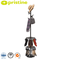 Porte-manteau moderne en métal avec rangement pour chaussures, crochets réglables, montage facile, multifonctionnel, en fer thermolaqué, pour salon et maison