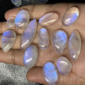 High Quality 5A Rainbow Moonstone 14mm <b>Quartz</b> Cabochon Loose Blue Natural Crystal for Jewelry Making Customizable Color Change - Product Image 3