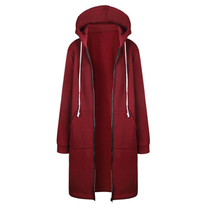 Automne Femmes Manches Longues Casual Nouveau Style Capuche Longue Personnalisable - Product Image 1