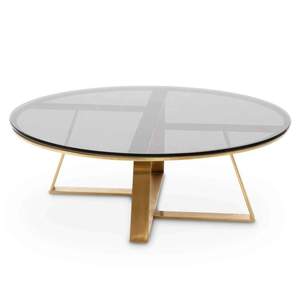 Wholesale High Quality Round Coffee <b>Table</b> With Glass Top Metal Base Center <b>Table</b> Living Room Lobby Tea <b>Table</b> - Product Image 2