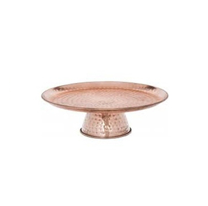 Atractivo plato redondo de cobre acabado para servidor de pasteles, exhibición de postres, soporte moderno para pasteles para decoración de pasteles - Product Image 1