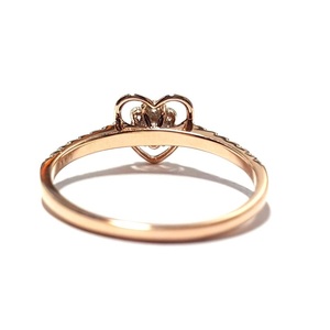 Anillo de Compromiso y Boda Clásico en Forma de Corazón, Oro Rosa Sólido de 18k de Alta Calidad, Diamante Real con Corte Brillante y Engaste de Garras - Product Image 3