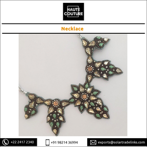 Vente exclusive de colliers brodés à la main en cristal de topaze et de menthe pour femmes et filles, fabriqués en Inde, à bas prix - Product Image 2