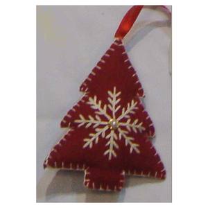 Handicraft Christmas Hanging Tree Shape Ornament With Embroidery Work - Product Image 1