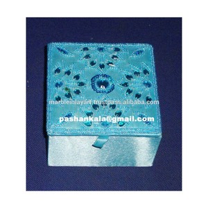 Zari bordado a mano decorativo con cuentas de caja de joyería - Product Image 1