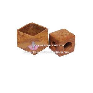 Porte-bougie chauffe-plat en pierre de savon sculptée - Product Image 1