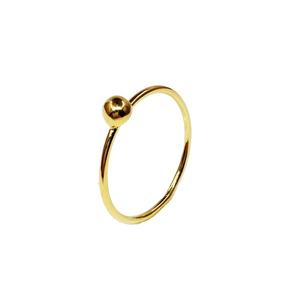 Anillo de Plata de Ley 925 Chapado en Oro para Mujer, Diseño Clásico de Canal, para Uso Diario, con Banda y Bola - Product Image 1