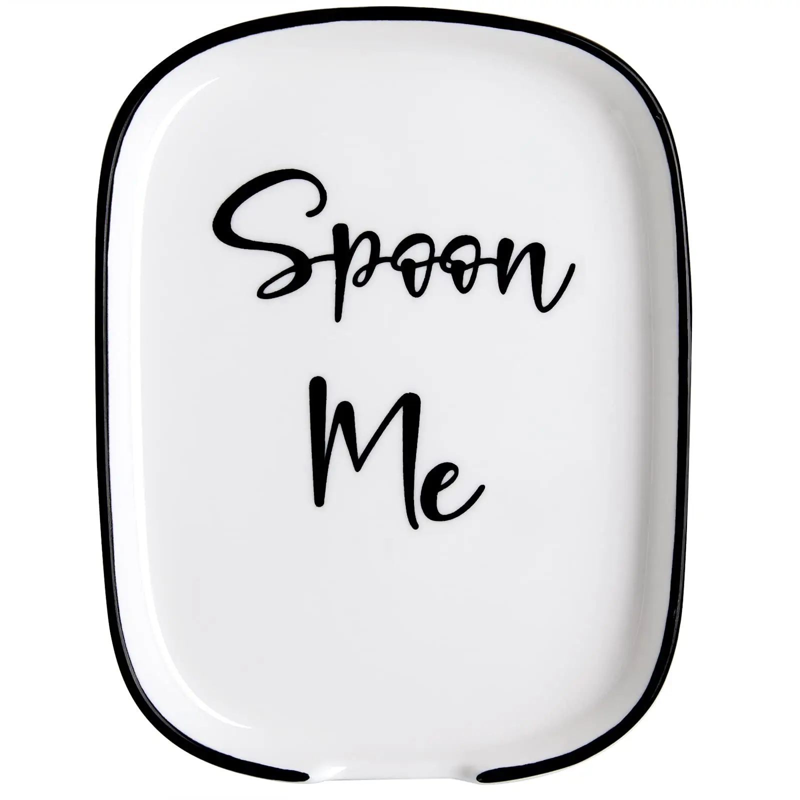 Cuchara de café blanca personalizada, soporte de cerámica para encimera de cocina, cucharón de porcelana