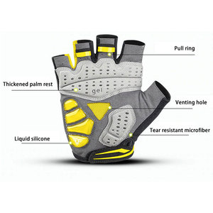 Guantes de Ciclismo de medio dedo para hombre y mujer, resistentes al desgaste, transpirables, para carreras de bicicletas de carretera, primavera y verano - Product Image 4