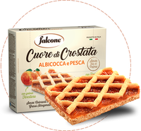 Falcone Crostata artisanale 240g à la confiture d'abricot et de pêche, style italien traditionnel, certifiée ISO/HACCP/Kosher, emballage individuel