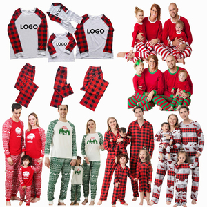 Conjunto de pijama Unisex para dormir, ropa de dormir familiar de manga larga para Navidad, venta al por mayor - Product Image 4