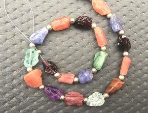 Piedras Preciosas Naturales de Primera Calidad, 19 Piezas, Multicolores, sin Tratar, Perforadas, para la Elaboración de Joyería, Regalos para Festivales, Venta al por Mayor - Product Image 4