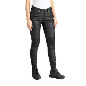 Vaqueros de moto personalizados del fabricante para mujer, estilo recto, aprobado por la CE, protección principal, mezclilla lavada con piedra oscura sólida - Product Image 4