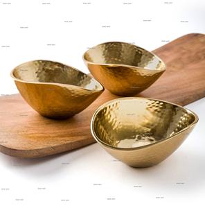 Lot de 3 bol à fruits secs en laiton avec plateau en bois Bol à fruits secs de la plus grande qualité pour accessoires de table - Product Image 3