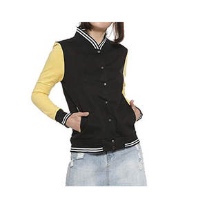 Veste d'université Letterman personnalisée OEM, doublure en laine avec patchs de broderie, veste universitaire en cuir de baseball, rembourrage en coton vendu en gros - Product Image 5