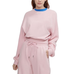 Sweat-shirt OEM 2026 100% coton, personnalisé, à manches longues, pull-over pour femme, crop top, sweat à capuche - Product Image 1