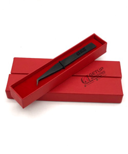 Pince à épiler pour extension de cils en acier inoxydable Plasma noir de meilleure conception Instruments de beauté avec logo personnalisé Vente en gros - Product Image 4