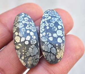 Par combinado de pendientes de oro Apache, al por mayor, marcasita, Gema Natural, pirita de alta calidad - Product Image 1