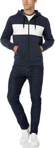Sudadera con capucha polar con cremallera de diseño personalizado con panel frontal blanco sudaderas con capucha de hombre de alta calidad - Product Image 4