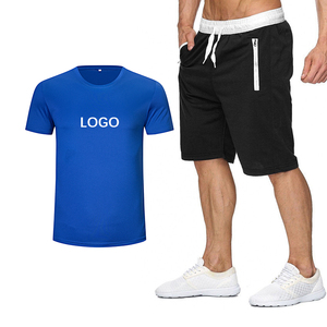 เสื้อยืดทรงสลิมฟิตลำลองของผู้ชาย,ชุด2ชิ้นสั้นแนวสปอร์ตลำลองฤดูร้อน - Product Image 3