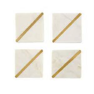 ที่รองแก้วหินอ่อนหินอ่อนสีขาวล้วนมีสไตล์ถาดรองแก้วหินอ่อนอินเดีย - Product Image 4