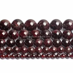 Wholesale Cheap Natural Garnet Stone Loose Gemstone Bead for Jewellery Making 6mm 8mm 10mm 12mm
