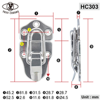 Serrure pour boîte à outils rotative professionnelle, loquet pour boîte à outils, en aluminium, étuis à vis, 10 pièces, HC303