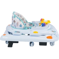 Marche-bébé UFO 5 mélodies et lumières LED 8 roues Plateau Apprentissage Marche Nourrir Siège réglable pliable en plastique pour tout-petits